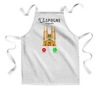 Fabulous Tablier Enfant Cuisine L'Espagne M'Appelle Sagrada Familia - Qualité Premium 100% Coton Blanc G