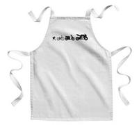 Fabulous Tablier Enfant Cuisine L'évolution de la Moto - Qualité Premium 100% Coton Blanc G
