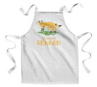 Fabulous Tablier Enfant Cuisine Maman Renard - Qualité Premium 100% Coton Blanc G