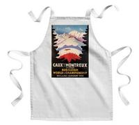 Fabulous Tablier Enfant Cuisine Montreux Suisse Bobsleigh Affiche Vintage - Qualité Premium 100% Coton Blanc G