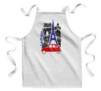 Fabulous Tablier Enfant Cuisine Paris 4L Tour Eiffel - Qualité Premium 100% Coton Blanc G