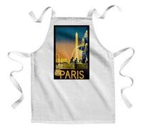 Fabulous Tablier Enfant Cuisine Paris Obelisque Affiche Poster Vintage - Qualité Premium 100% Coton Blanc G