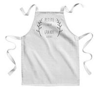 Fabulous Tablier Enfant Cuisine Petite Soeur Grande Gueule - Qualité Premium 100% Coton Blanc G