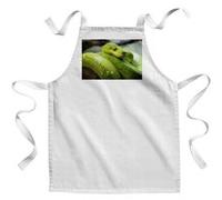 Fabulous Tablier Enfant Cuisine Python Vert Sublime Serpent - Qualité Premium 100% Coton Blanc G