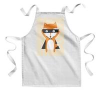Fabulous Tablier Enfant Cuisine Renard Roux Nature - Qualité Premium 100% Coton Blanc G