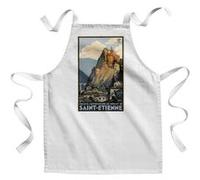 Fabulous Tablier Enfant Cuisine Saint Etienne Course Automobile Affiche Vintage - Qualité Premium 100% Coton Blanc G