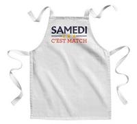 Fabulous Tablier Enfant Cuisine Samedi c'est match - Qualité Premium 100% Coton Blanc G