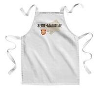Fabulous Tablier Enfant Cuisine Seine Maritime carte ancienne - Qualité Premium 100% Coton Blanc G