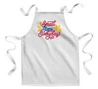 Fabulous Tablier Enfant Cuisine Small Steps Everyday - Qualité Premium 100% Coton Blanc G