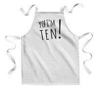 Fabulous Tablier Enfant Cuisine Yo! I'm Ten - Qualité Premium 100% Coton Blanc G