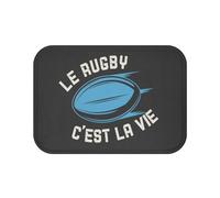 Fabulous Tapis de Salle de Bain Noir - Le Rugby C'est la Vie Sport XV Ballon Stade France - Dimensions: 60 x 40 cm