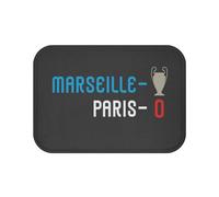 Fabulous Tapis de Salle de Bain Noir - Marseille 1 - Paris 0 Sport Foot Champion Ballon C1 - Dimensions: 60 x 40 cm