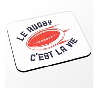 Fabulous Tapis de Souris Blanc - Le Rugby C'est la Vie Sport XV Ballon Stade France - (Dimensions 24 x 20 cm)