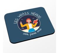 Fabulous Tapis de Souris Bleu - Les Vrais Héros - Professeure Maîtresse Métier - (Dimensions 24 x 20 cm)