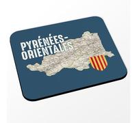 Fabulous Tapis de Souris Bleu - Pyrénées Orientales 66 Département Perpignan Carte Ancienne - (Dimensions 24 x 20 cm)