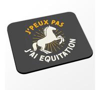 Fabulous Tapis de Souris Noir - J'Peux Pas J'Ai Equitation Cheval Poney Dressage - (Dimensions 24 x 20 cm)