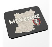 Fabulous Tapis de Souris Noir - Mayenne 53 Departement Laval Carte Ancienne Pays de Loire - (Dimensions 24 x 20 cm)