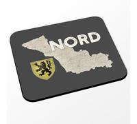 Fabulous Tapis de Souris Noir - Nord 59 Departement Ch'ti Lille Carte Ancienne - (Dimensions 24 x 20 cm)