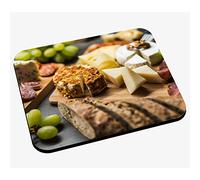 Fabulous Tapis de Souris Plateaux de Fromages Français, Charcuterie, Raisins et Pain Baguette Nourriture Bon Appétit