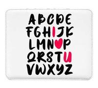 Fabulous Tapis de souris Simili Cuir Alphabet I Love You (22 x 18 cm) Multicolore G