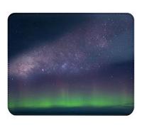 Fabulous Tapis de souris Simili Cuir Aurore Boréale Verte devant la Voie Lactée (22 x 18 cm) Multicolore G