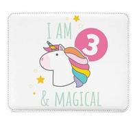 Fabulous Tapis de souris Simili Cuir I am 3 and Magical (22 x 18 cm) Multicolore G
