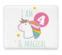 Fabulous Tapis de souris Simili Cuir I am 4 and Magical (22 x 18 cm) Multicolore G
