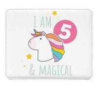 Fabulous Tapis de souris Simili Cuir I am 5 and Magical (22 x 18 cm) Multicolore G