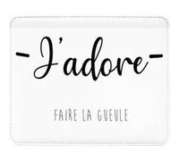 Fabulous Tapis de souris Simili Cuir J'adore Faire La Gueule (22 x 18 cm) Multicolore G