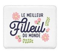 Fabulous Tapis de souris Simili Cuir Le Meilleur Filleul du Monde (22 x 18 cm) Multicolore G