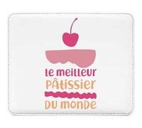 Fabulous Tapis de souris Simili Cuir Le Meilleur Patissier du Monde (22 x 18 cm) Multicolore G