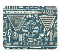 Fabulous Tapis de souris Simili Cuir Motif Hieroglyphes Egyptiens Sombre (22 x 18 cm) Multicolore G