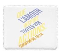 Fabulous Tapis de souris Simili Cuir Que L'amour Inspire Toutes Vos Actions Bible (22 x 18 cm) Multicolore G