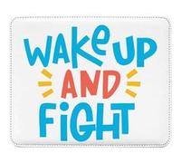 Fabulous Tapis de souris Simili Cuir Wake Up and Fight (22 x 18 cm) Multicolore G