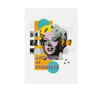 Fabulous Torchon de Cuisine et Essuie-Mains - Artwork in Progress Marilyn Pop Art 60's - Linge Décoratif Absorbant Tissage Panama Format 36x50 cm Imprimé en France