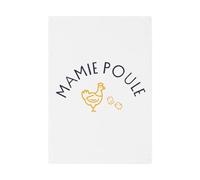 Fabulous Torchon de Cuisine et Essuie-Mains - Mamie Poule Famille Mignon Animal - Linge Décoratif Absorbant Tissage Panama Format 36x50 cm Imprimé en France