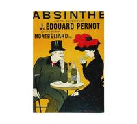 Fabulous Torchon de Cuisine et Essuie-Mains - Original Retro Absinthe Vieille Affiche Alcool Liqueur - Linge Décoratif Absorbant Tissage Panama Format 36x50 cm Imprimé en France