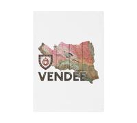 Fabulous Torchon de Cuisine et Essuie-Mains - Vendée 85 Departement La Roche sur Yon Carte Ancienne - Linge Décoratif Absorbant Tissage Panama Format 36x50 cm Imprimé en France