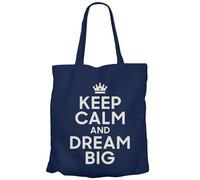Fabulous Tote Bag Sac Shopping en Toile Bleu - Keep Calm and Dream Big Reve Angleterre - 10 L