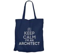 Fabulous Tote Bag Sac Shopping en Toile Bleu - Keep Calm I'm an Architect Parodie Métier Job Architecte - 10 L