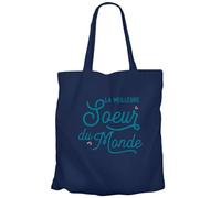 Fabulous Tote Bag Sac Shopping en Toile Bleu - La Meilleure Soeur du Monde Famille Idée Cadeau - 10 L