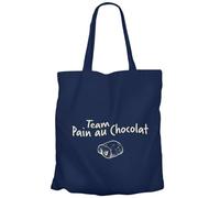 Fabulous Tote Bag Sac Shopping en Toile Bleu - Team Pain au Chocolat Humour Blague Paris - 10 L