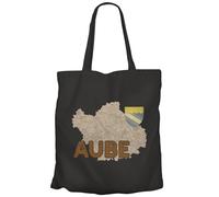 Fabulous Tote Bag Sac Shopping en Toile Noir - Aube 10 Département Troyes Carte Ancienne France - 10 L