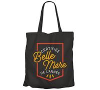 Fabulous Tote Bag Sac Shopping en Toile Noir - Certifiée Belle-Mère de l'Année Famille Belle-Maman - 10 L