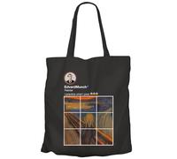 Fabulous Tote Bag Sac Shopping en Toile Noir - Edvard Munch Réseaux Sociaux Peinture Peintre - 10 L