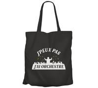Fabulous Tote Bag Sac Shopping en Toile Noir - J'Peux Pas J'ai Orchestre Musique Classique Mozart - 10 L