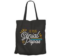Fabulous Tote Bag Sac Shopping en Toile Noir - Le Plus Génial des Papas Père Famille Amour - 10 L
