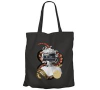 Fabulous Tote Bag Sac Shopping en Toile Noir - Médusa Cassette Collage Art Surréalisme Mythologie - 10 L