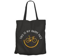 Fabulous Tote Bag Sac Shopping en Toile Noir - This is my happy face Vélo Cyclisme Vtt - 10 L