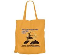 Fabulous Tote Bag Sac Shopping en Toile Orange - Bourgeoise Karl Marx Meme Collage Vintage Illustration Art Humour Parodie - 10 L